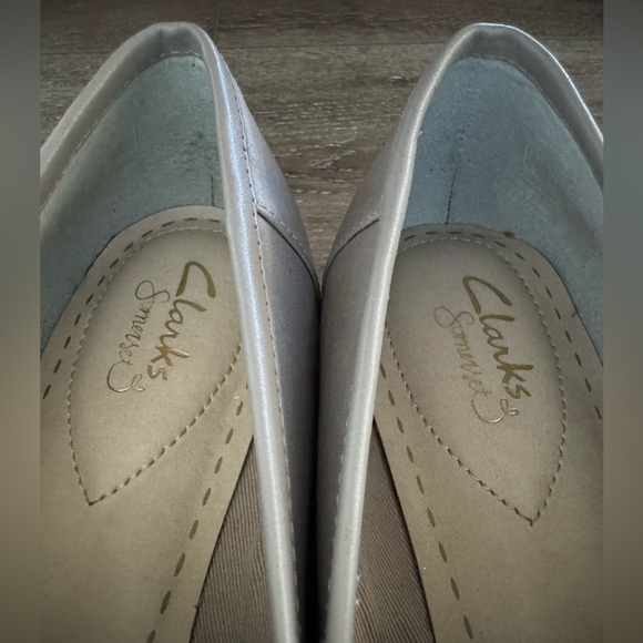 Clark’s Somerset Taylor Cinderella Loafer Tassels Gray/White Leather Womens 7.5M - Picture 12 of 16